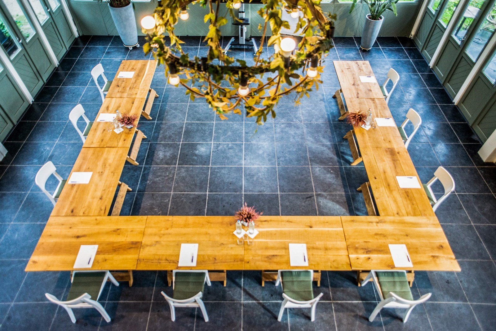 Vergaderen in het groen van het Máximapark
