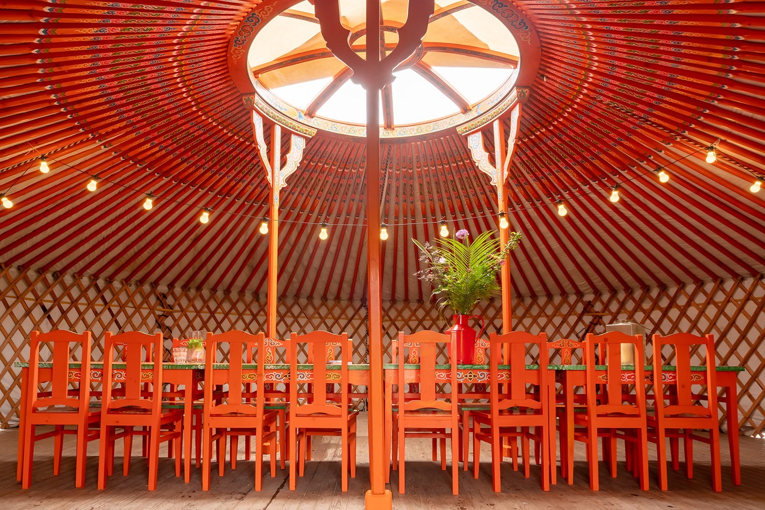 Vergaderen in een Mongoolse Yurt