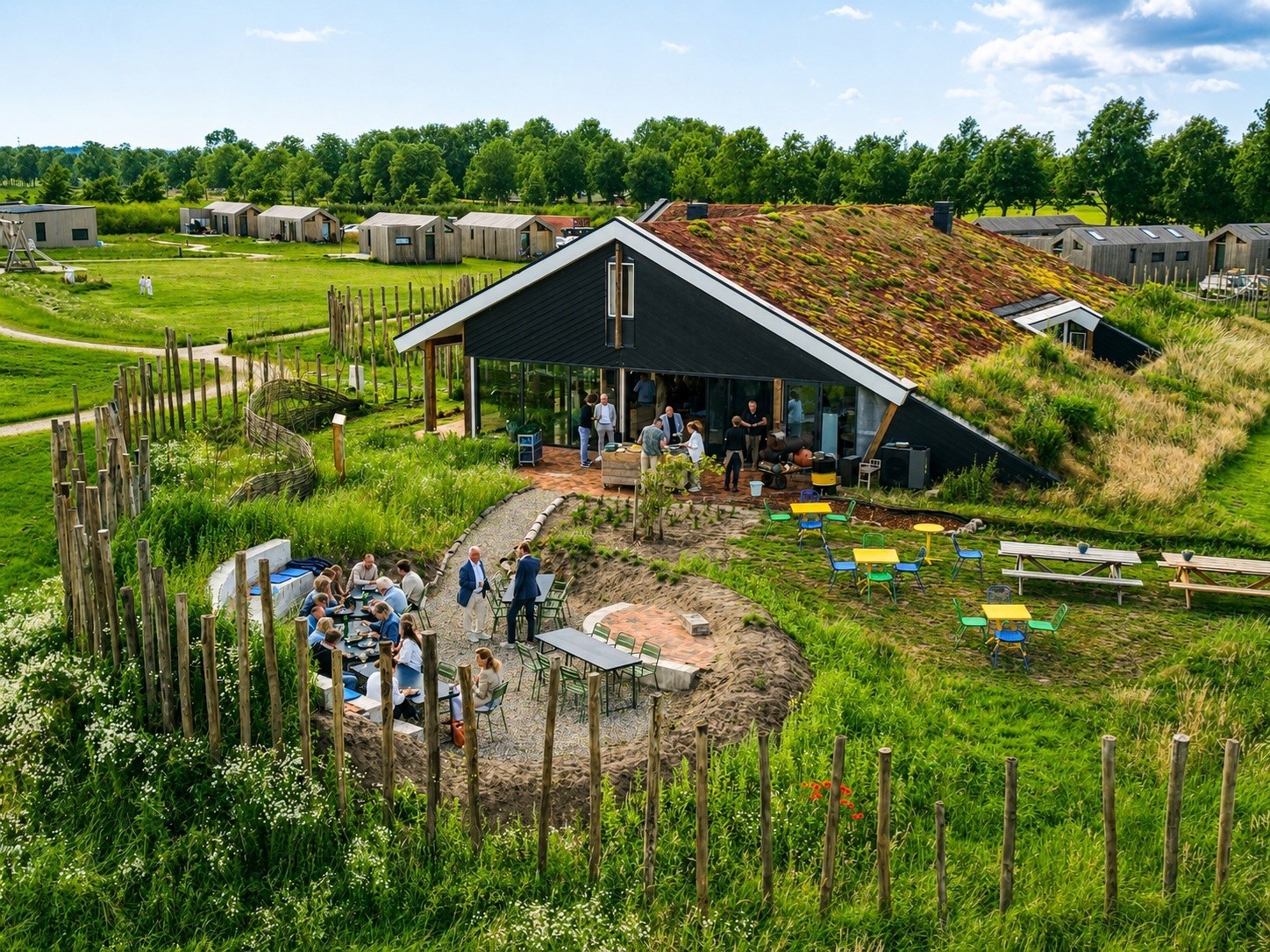 Origineel vergaderen op een sfeervolle boerderij-resort in de natuur