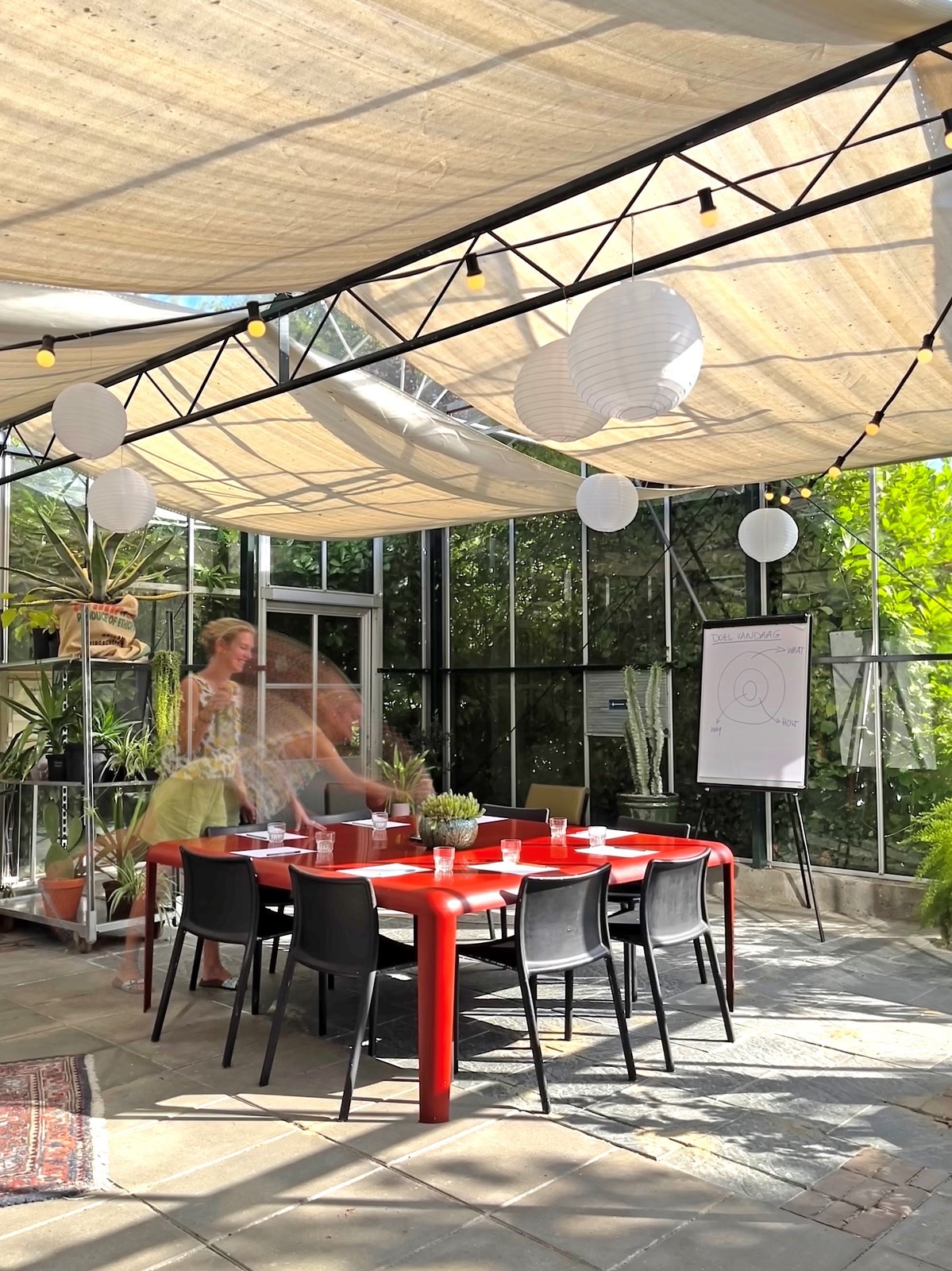 Vergaderen in een Kas in een groene Zeeuwse oase