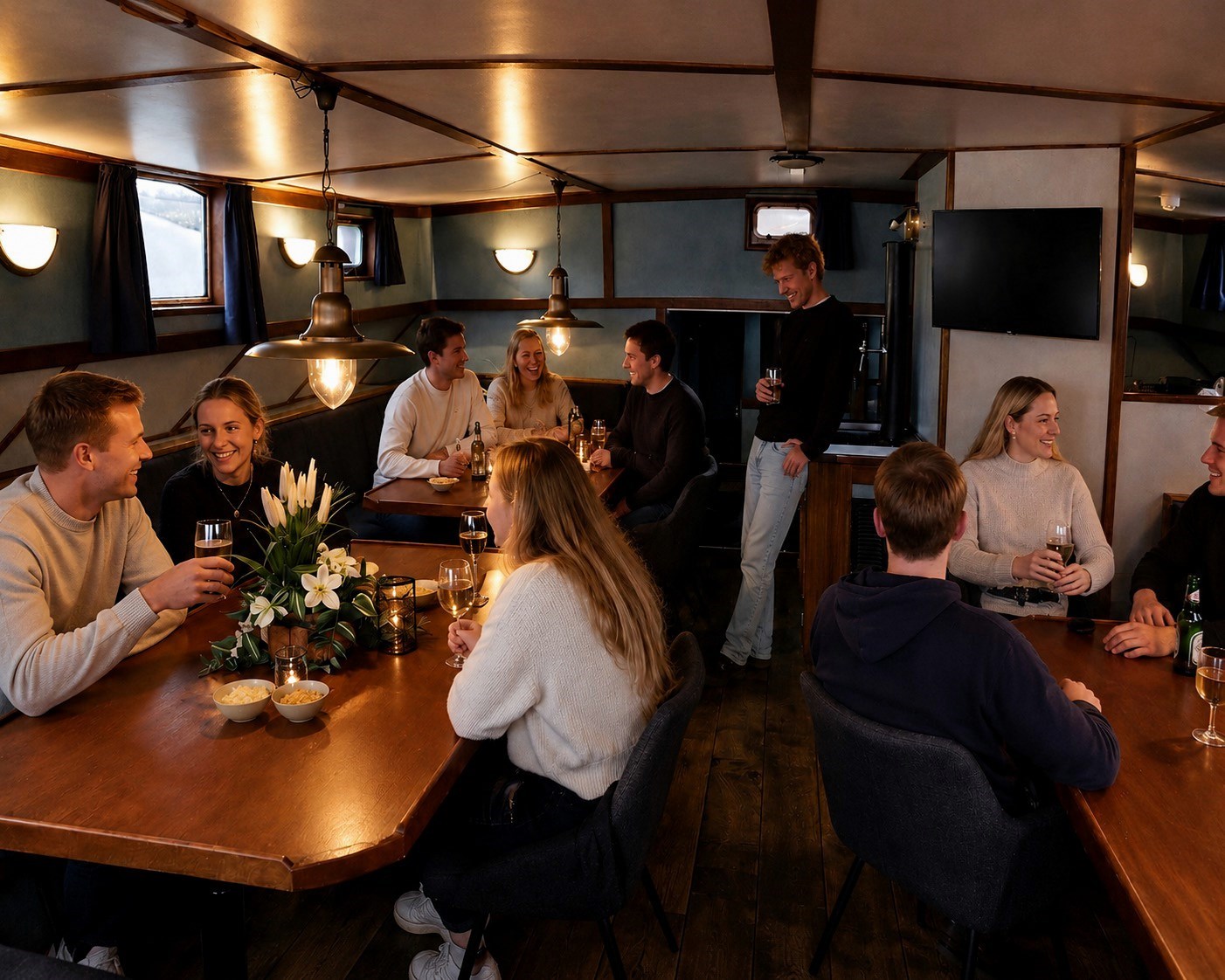 Vergaderen op een historische tweemastklipper